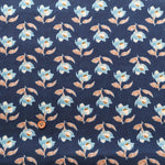 Made in India　Cotton Ethnic Blue Print Fabric - nomura tailor