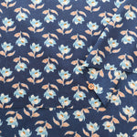 Made in India　Cotton Ethnic Blue Print Fabric - nomura tailor