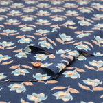 Made in India　Cotton Ethnic Blue Print Fabric - nomura tailor