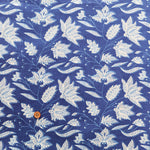 Made in India　Cotton Ethnic Blue Print Fabric - nomura tailor