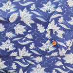 Made in India　Cotton Ethnic Blue Print Fabric - nomura tailor