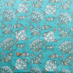 Made in India　Cotton Ethnic Blue Print Fabric - nomura tailor