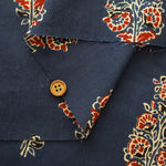Made in India　Cotton Ethnic Blue Print Fabric - nomura tailor