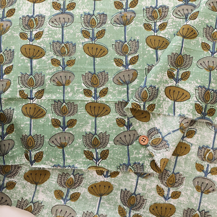 Made in India　Cotton Ethnic Multicolor Print Fabric - nomura tailor
