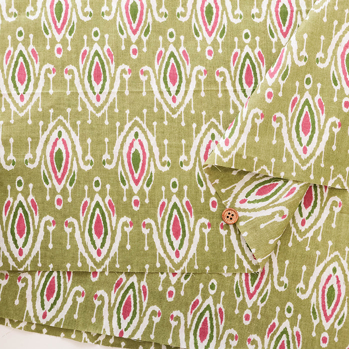 Made in India　Cotton Ethnic Multicolor Print Fabric - nomura tailor