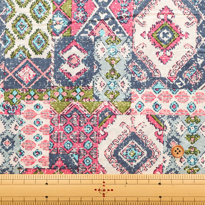 Made in India　Cotton Ethnic Multicolor  Print Fabric - nomura tailor