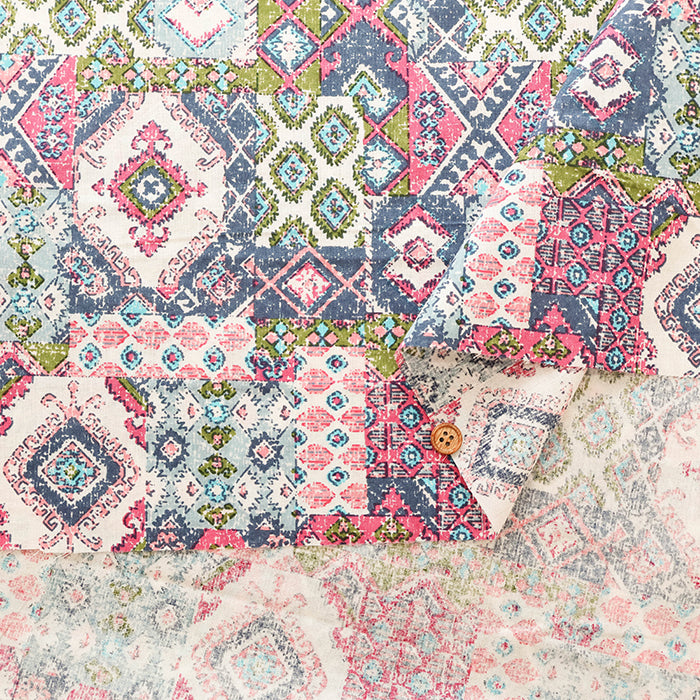 Made in India　Cotton Ethnic Multicolor  Print Fabric - nomura tailor