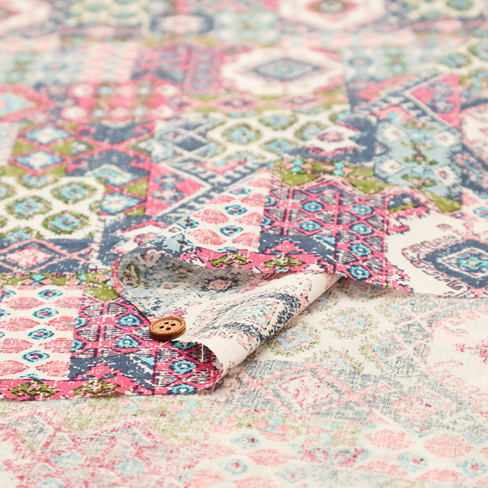 Made in India　Cotton Ethnic Multicolor  Print Fabric - nomura tailor