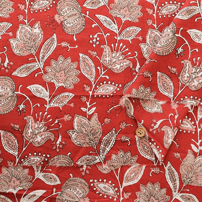 Made in India　Cotton Ethnic Multicolor  Print Fabric - nomura tailor