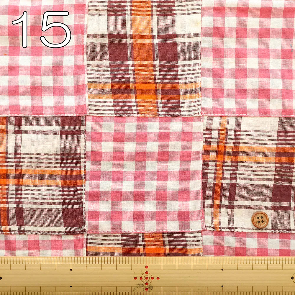 Made in India Cotton Patchwork Printed Fabric - Madras check - nomura tailor