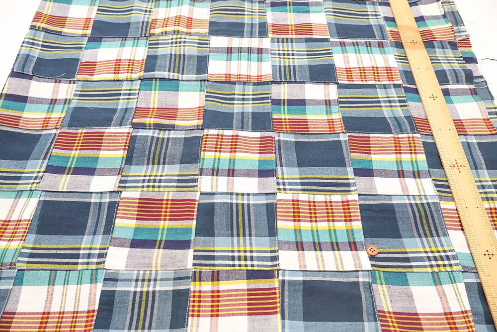 Made in India Cotton Patchwork Printed Fabric - Madras check - nomura tailor