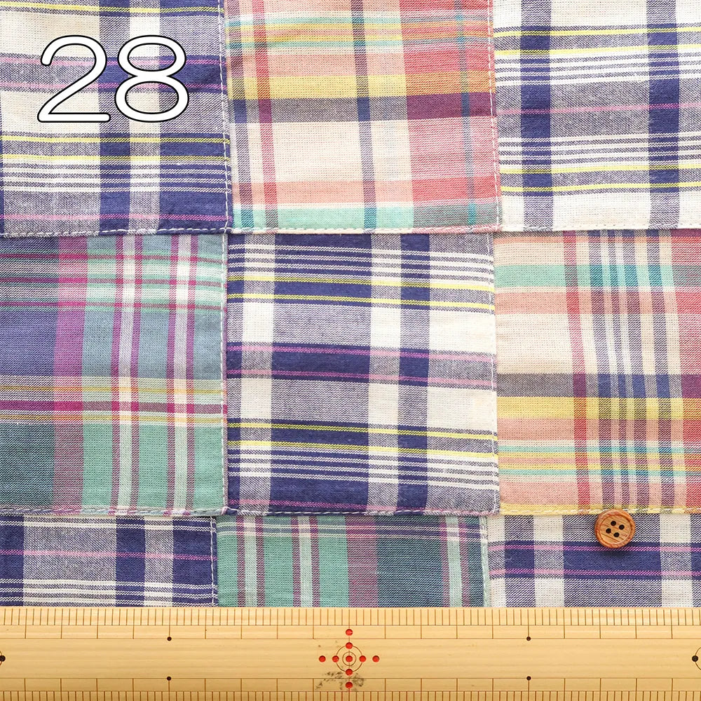 Made in India Cotton Patchwork Printed Fabric - Madras check - nomura tailor