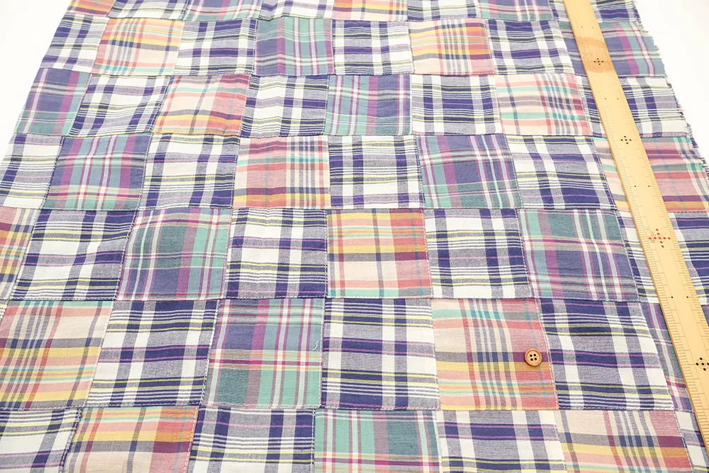 Made in India Cotton Patchwork Printed Fabric - Madras check - nomura tailor