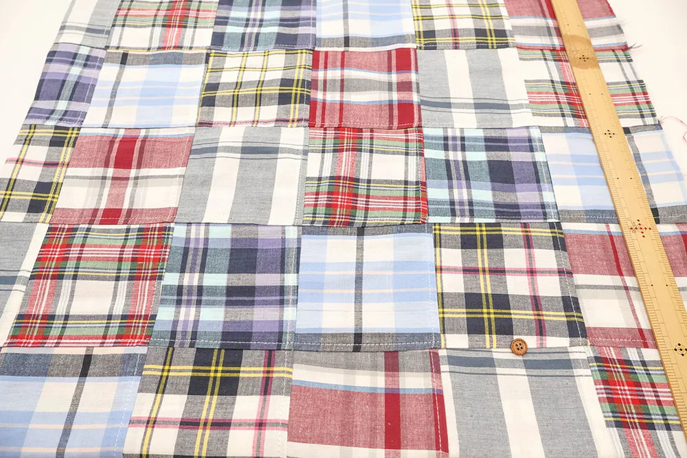 Made in India Cotton Patchwork Printed Fabric - Madras check - nomura tailor