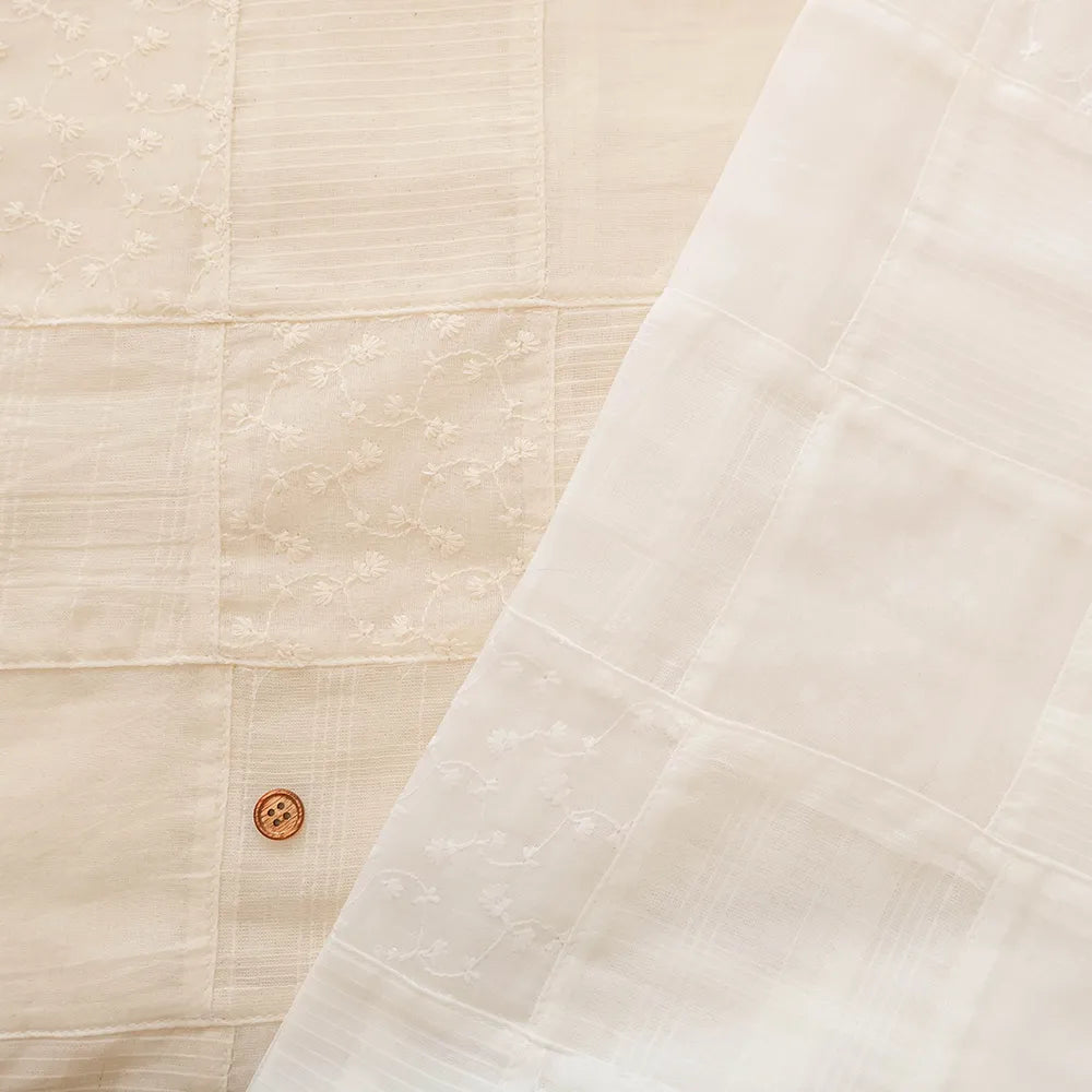 Made in India Cotton Voile Patchwork Fabri スクエア ミニ - nomura tailor