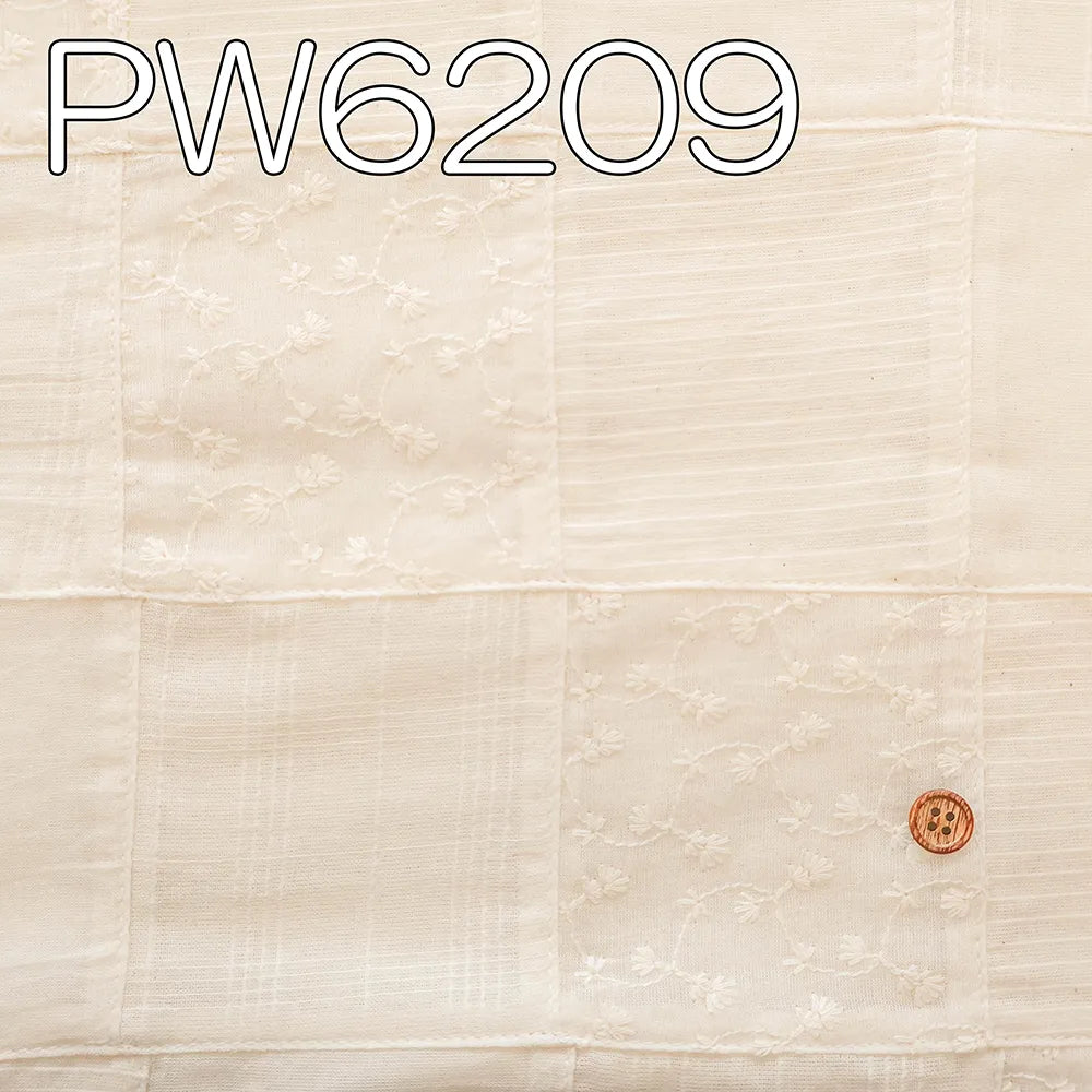 Made in India Cotton Voile Patchwork Fabri スクエア ミニ - nomura tailor