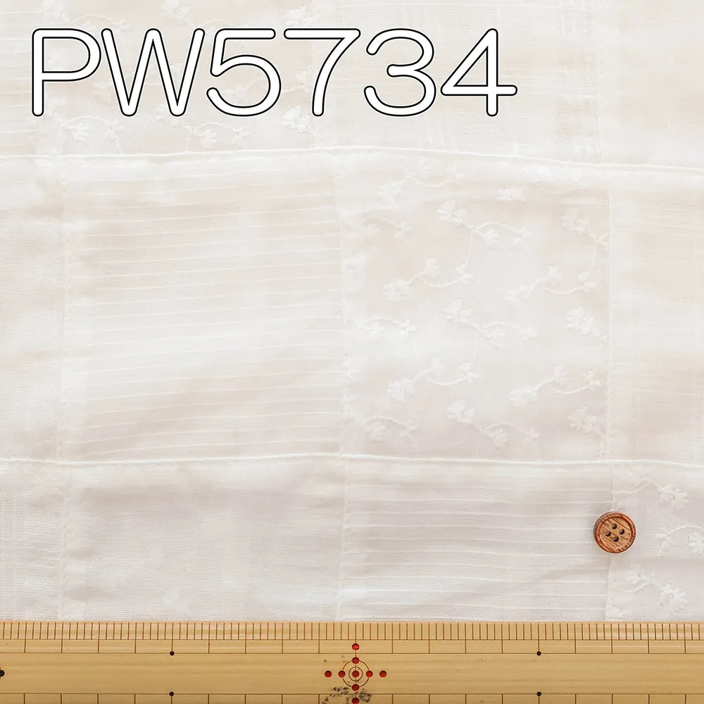 Made in India Cotton Voile Patchwork Fabri スクエア ミニ - nomura tailor