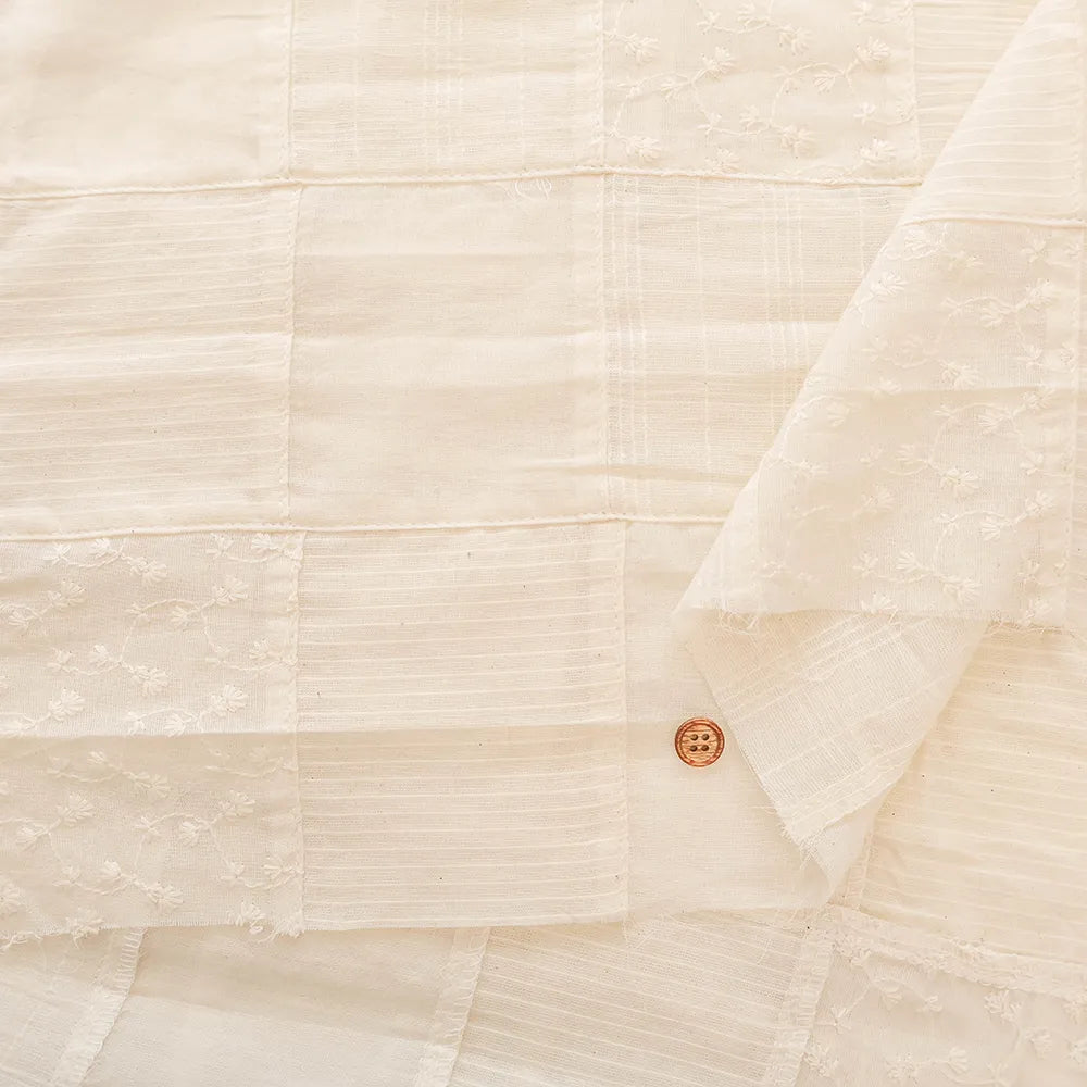Made in India Cotton Voile Patchwork Fabri スクエア ミニ - nomura tailor