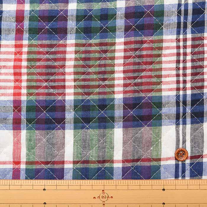 Indian Cotton Madras Check Quilt Fabric <Full Needle>. - nomura tailor