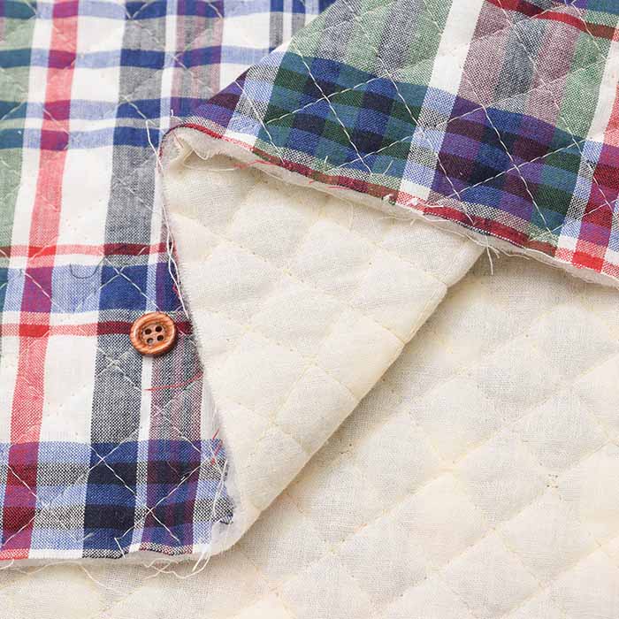 Indian Cotton Madras Check Quilt Fabric <Full Needle>. - nomura tailor