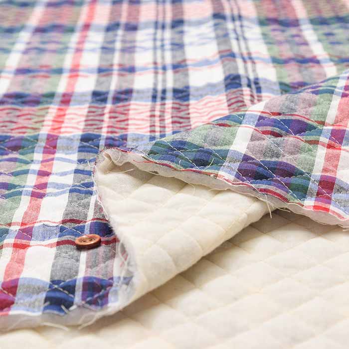 Indian Cotton Madras Check Quilt Fabric <Full Needle>. - nomura tailor