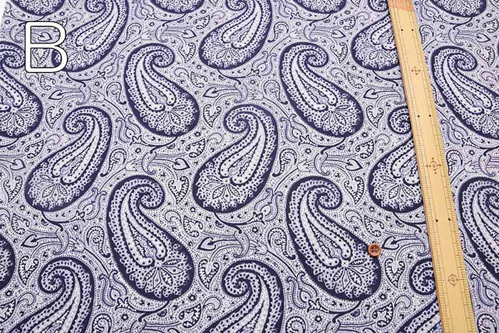 Cotton 40 Broadprint Fabric Paisley - nomura tailor