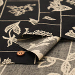 Cotton 60 Typewriter Printed Fabric - Embroidery-Style - nomura tailor