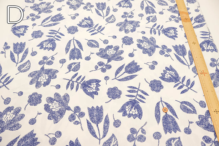 40"Cotton Broad Printed Fabric - Flower - nomura tailor
