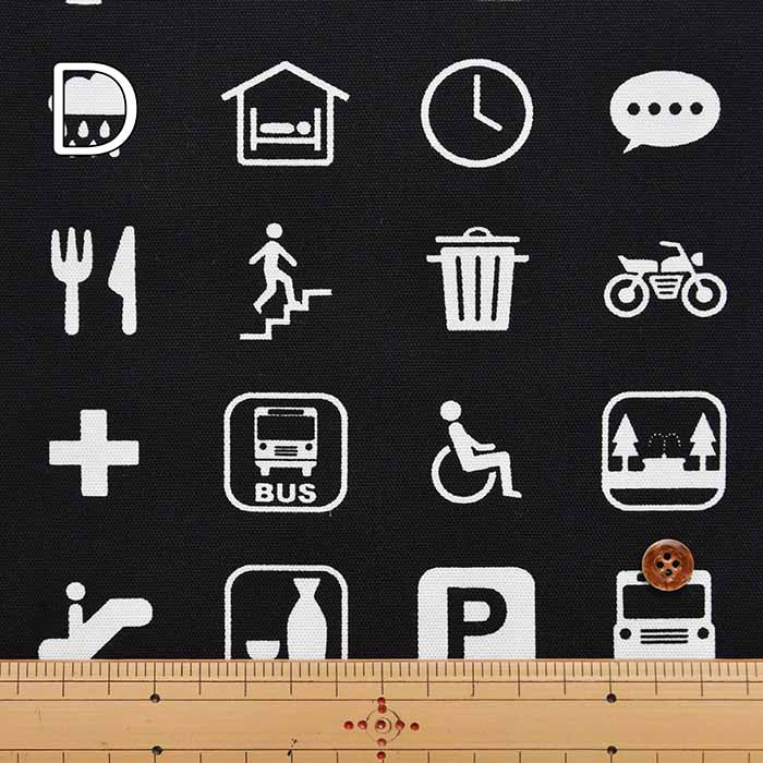 Cotton Ox Printed Fabric KUMO STRADA Pictogram - nomura tailor