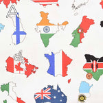 Cotton oxford printed fabric World Map - nomura tailor