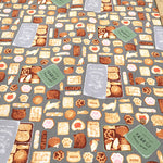Cotton Oxford Printed Fabric - Cat Cookie Tin - nomura tailor