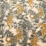 Cotton Muslin Printed Fabric - Vintage-style Tiger - nomura tailor