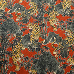 Cotton Muslin Printed Fabric - Vintage-style Tiger - nomura tailor