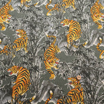 Cotton Muslin Printed Fabric - Vintage-style Tiger - nomura tailor