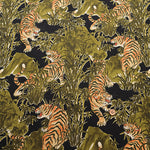 Cotton Muslin Printed Fabric - Vintage-style Tiger - nomura tailor