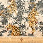 Cotton Muslin Printed Fabric - Vintage-style Tiger - nomura tailor