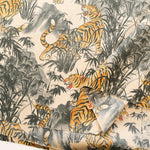 Cotton Muslin Printed Fabric - Vintage-style Tiger - nomura tailor