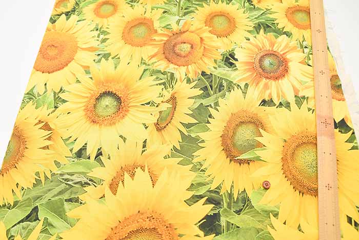 Cotton cinching inkjet print fabric Sunflower made in China - nomura tailor