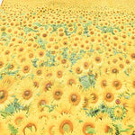 Cotton cinching inkjet print fabric Sunflower made in China - nomura tailor