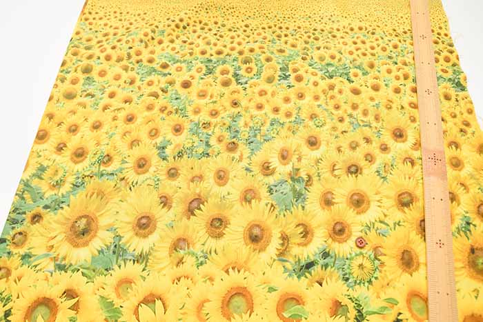 Cotton cinching inkjet print fabric Sunflower made in China - nomura tailor