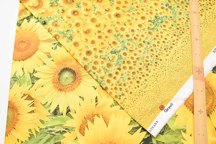 Cotton cinching inkjet print fabric Sunflower made in China - nomura tailor