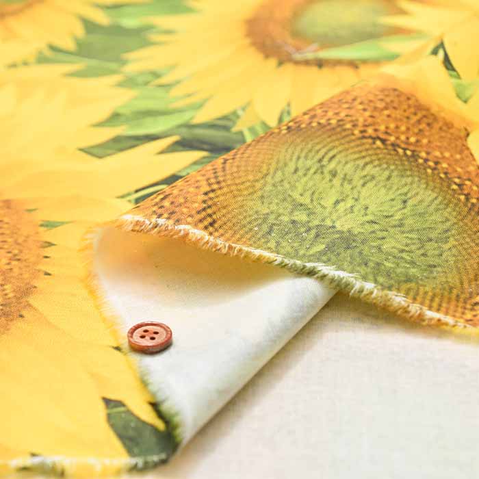 Cotton cinching inkjet print fabric Sunflower made in China - nomura tailor