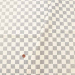 Faux leather stamped printed fabric Checkered - nomura tailor