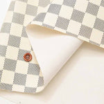 Faux leather stamped printed fabric Checkered - nomura tailor