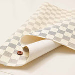 Faux leather stamped printed fabric Checkered - nomura tailor