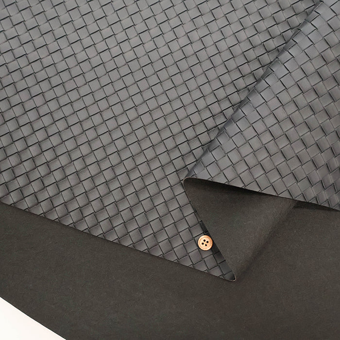 Embossed Faux Leather Fabric - Basket Pattern - nomura tailor