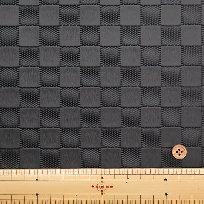 Embossed Faux Leather Fabric - Checkerboard - nomura tailor