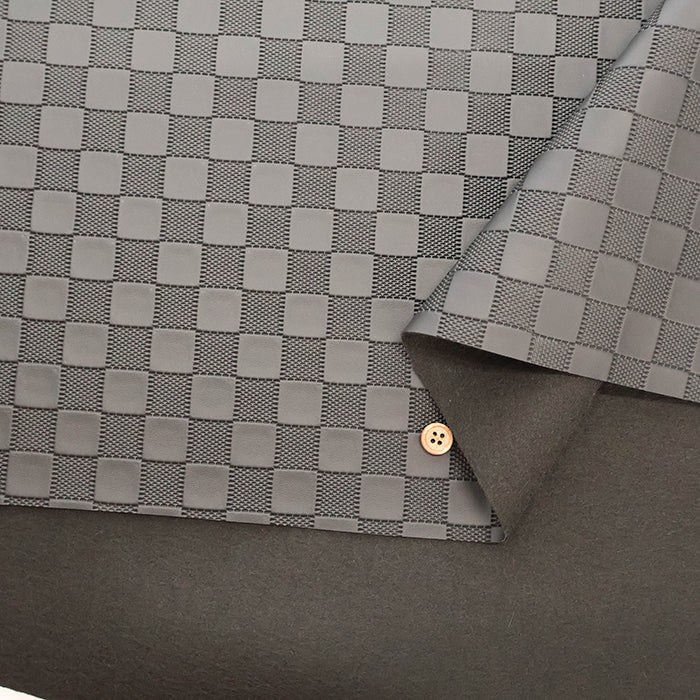 Embossed Faux Leather Fabric - Checkerboard - nomura tailor
