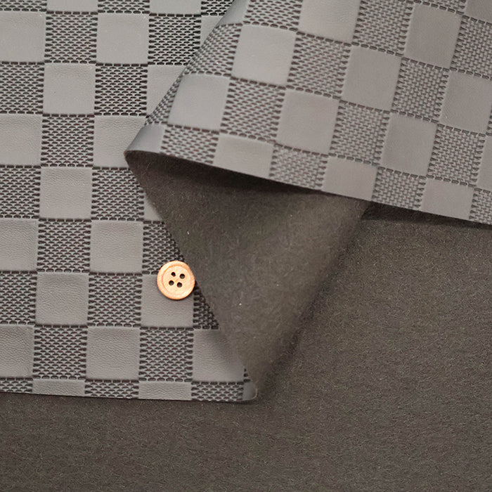 Embossed Faux Leather Fabric - Checkerboard - nomura tailor