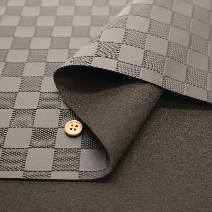 Embossed Faux Leather Fabric - Checkerboard - nomura tailor